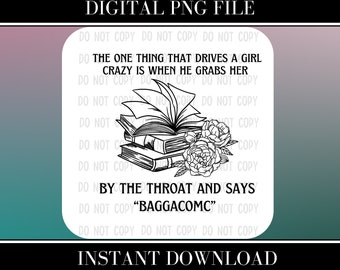 BAGGACOMC Spicy Dark Romance PNG, Booktok Design (Digital Download)