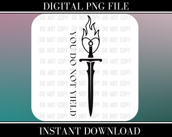 Throne of Glass Inspired Sword PNG, Fantasy Romance Digital Art (Instant Download)