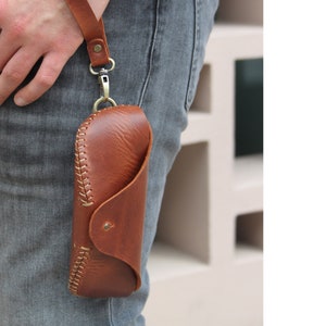 Leather glasses case handmade