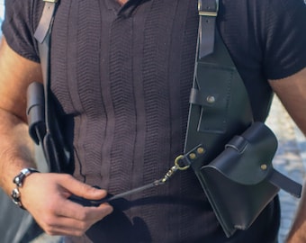 Leather Holster Bag, shoulder utility bag hip holster bag wist bag utility bag hip holster bag shoulder straps
