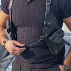 Leather Holster Bag, shoulder utility bag hip holster bag wist bag utility bag hip holster bag shoulder straps