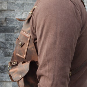 Leather holster bag, Hippie Bag festival bag travel unixes canvas vest gilet shoulder utility bag hip holster bag wist bag utility bag image 4