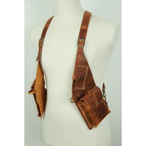 Leren holstertas, praktische schoudertas hippe holster tas utility tas hippe holster schoudertas utility tas
