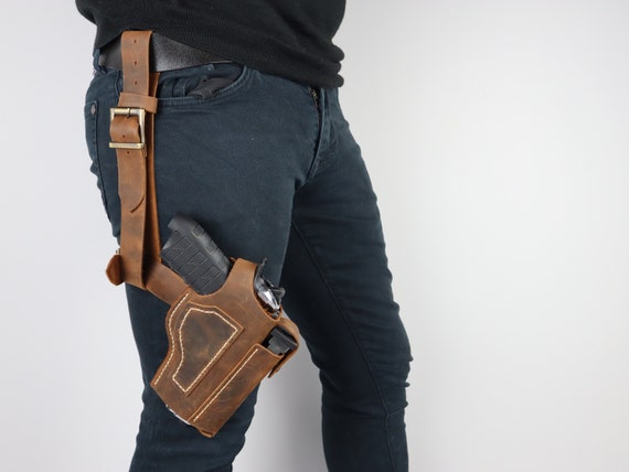 レッグ ガン ホルスター、レッグ ホルスター、調節可能なドロップ