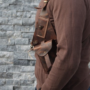 Leather holster bag, Hippie Bag festival bag travel unixes canvas vest gilet shoulder utility bag hip holster bag wist bag utility bag image 6