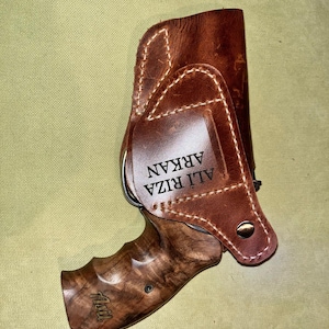 Funda de cuero para Smith & Wesson Modelo 60 – Funda de pistola premium hecha a mano – Para porte interno/externo – Grabada a medida – Funda para revólver J Frame de 2 pulgadas