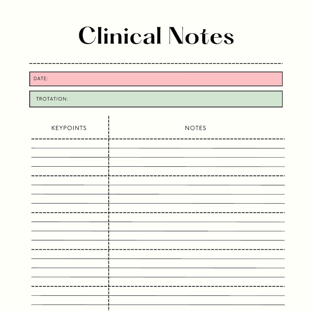 Clinical Notes Template Etsy Clinical Notes Template Etsy