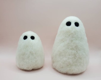Handmade Wool Felted Ghosts | Halloween Decor