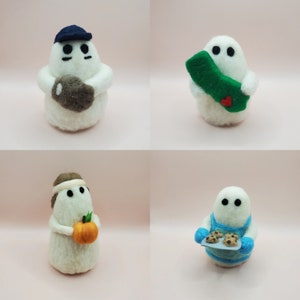 Custom Wool Felted Ghost | Personalized Halloween Decor | Cute Ghost Plushie