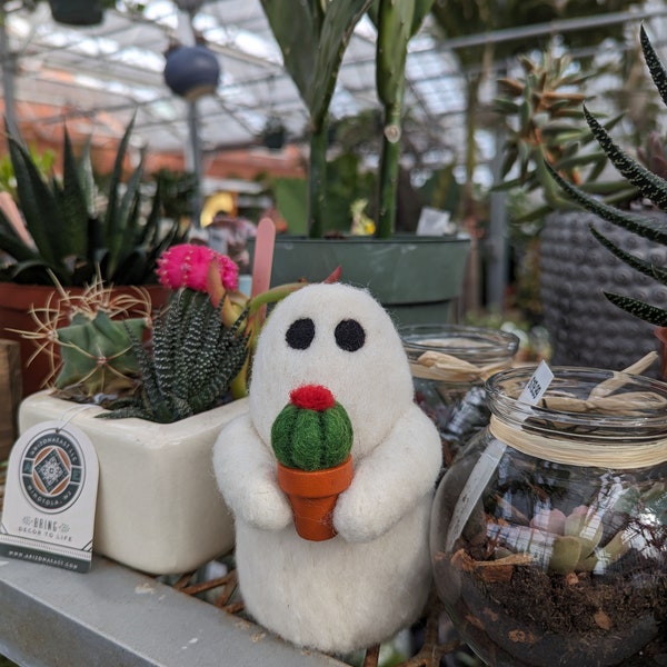 Potted Cactus Ghost| Spooky Gardener Decorations | Summer Ghosts