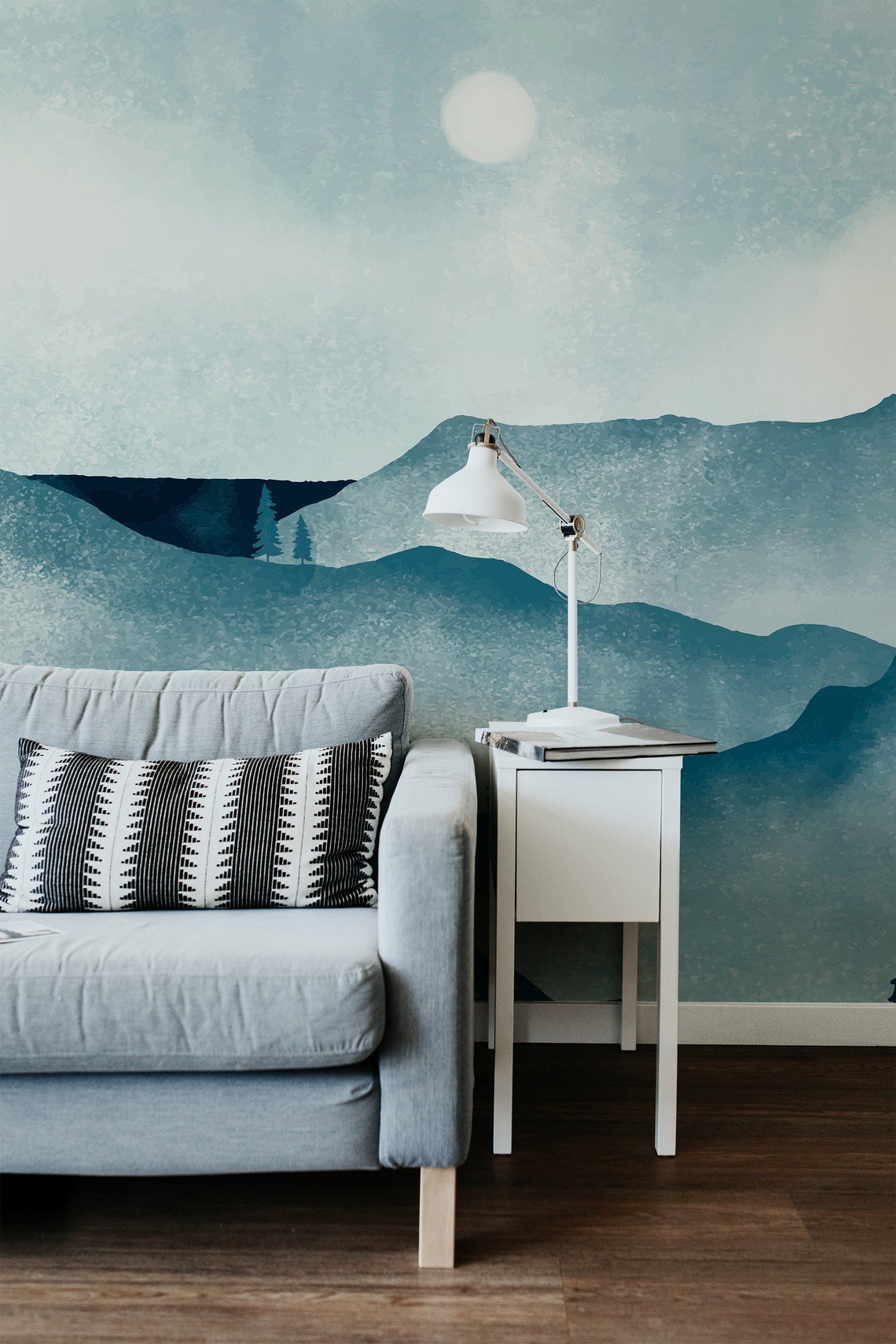 Nature Scene Wall Art Landscape Watercolor Wallpaper Living Room Home Decoration Custom Painting