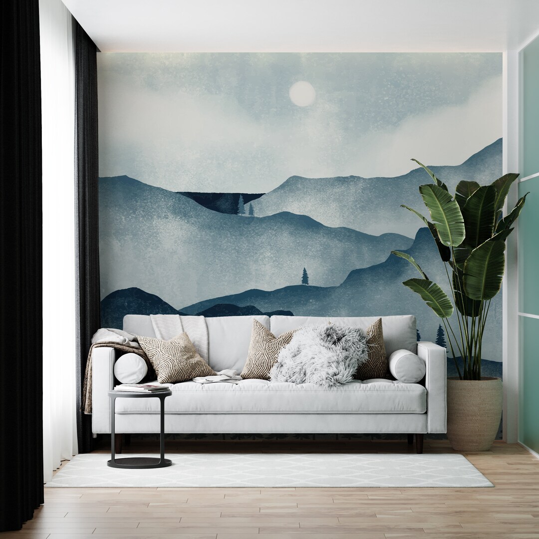 Nature Scene Wall Art Landscape Watercolor Wallpaper Living Room Home Decoration Custom Painting