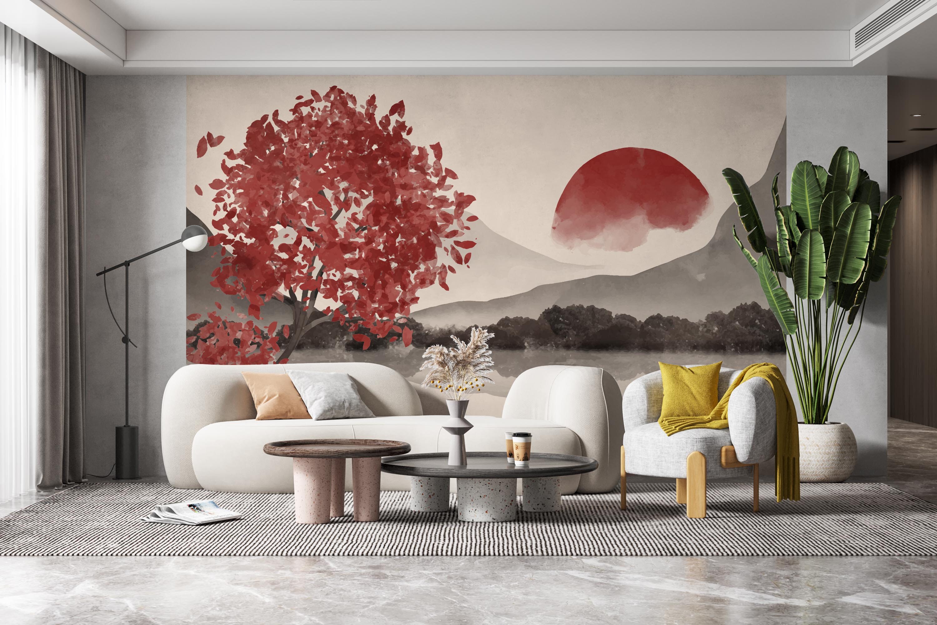 Calming Bedroom Wall Art Antique Japanese Painting Wallpaper Etsy