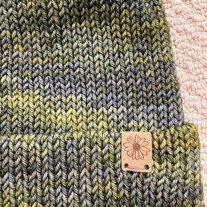 Luxury Wool Beanie | Double Brimmed | Adult Knit Hat | Green