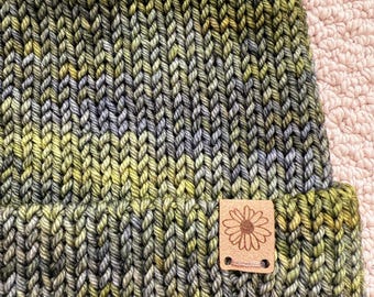 Luxury Wool Beanie | Double Brimmed | Adult Knit Hat | Green