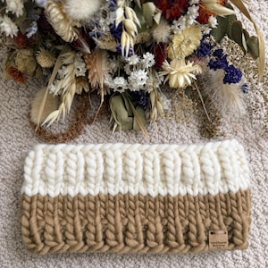Luxury Wool Earwarmer | Knit Headband | Adult Hand Knit | Colorblock Stripes Winter Earwarmer