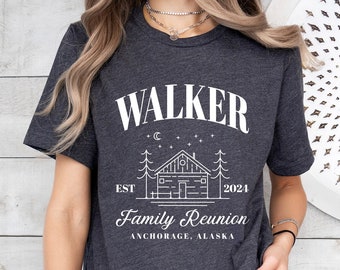 CUSTOM Cabin Family Reunion Shirts, Personalized Family Retreat T-Shirt, Matching Family Shirts, Custom Location Tshirt, Family Camping Trip