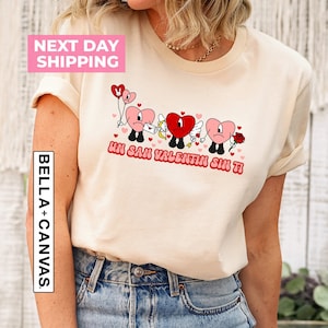 Chemise coeur Bad Bunny, Chemise Ti Un San Valentin Sin, Chemise Saint-Valentin Bad Bunny, Chemise Saint-Valentin, Cadeau de la Saint-Valentin, Cadeau de Noël