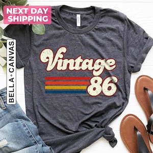 1986 Vintage Birthday Gift Tee, Retro Style, 40th Birthday for Women, Vintage 1986 T-Shirt, 40th Birthday, 40th Birthday Gift, Father Gift
