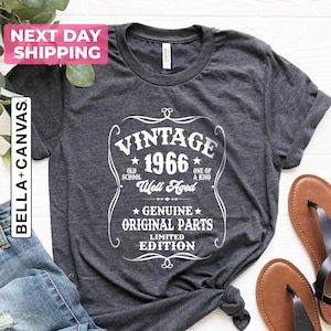 1966 Vintage Well Aged Retro Style, Birthday Gift Tee, 60th Birthday for Tee, Original Parts 1966 Tee, Limited Edition Tee, Birthday Gift