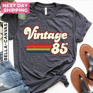 T-shirt cadeau d'anniversaire vintage 1985, style rétro, 40e anniversaire pour femme, T-shirt vintage 1985, 40e anniversaire, cadeau 40e anniversaire, cadeau père