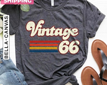 Camiseta vintage de 1966, estilo retro, 60.º cumpleaños para mujer, camiseta vintage de 1966, regalo para papá.