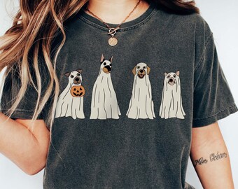 Halloween Shirt, Ghost Shirt, Fall Dog Shirt, Halloween Gift, Spooky Season Shirt, Halloween Dog Shirt, Dog Lover Shirt, Ghost Dog Shirt