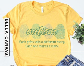 Fingerprint Autism Shirt, Autism Shirt, Autism Gift,  Autism Awareness Shirt, Autism Teacher Shirt, Autism Month Tshirt, Autism Group Shirts