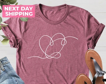 Ámate a ti mismo camiseta del corazón, linda camisa del corazón, ámate a ti mismo camiseta de lágrima, camiseta del amor, camisa del corazón, camisa del amor, regalo para ella