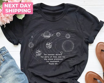 Psalm 19:1 Classical Conversations Cycle 2 Space T-Shirt, Space Planets Shirt, Religious Gift, Faith Shirt, Religious Tee, Christian T-Shirt