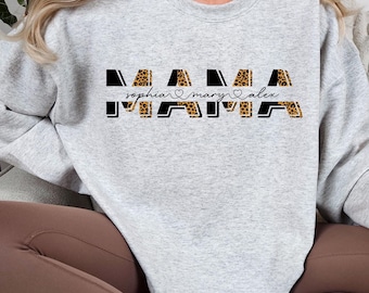 Custom Mom Shirt, Mama Sweatshirt, Mom Shirt with Names, Custom Mama Sweater, Gift for Her, Mothers Day Gift, Mothers Day Shirt, Mama Shirt