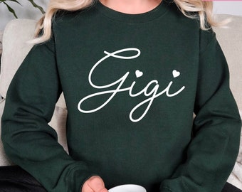 Sweat-shirt Gigi, chemise Gigi, nouveau cadeau Gigi, cadeau de grand-mère, cadeau Gigi, nouveau Gigi, faire-part de grossesse révélateur de pull, fête des mères Gigi