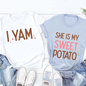 She&#39;s My Sweet Potato I Yam Shirts, Couples Thanksgiving Shirts, Thanksgiving Tee, Thankful Shirt, Thanksgiving Friend Shirts
