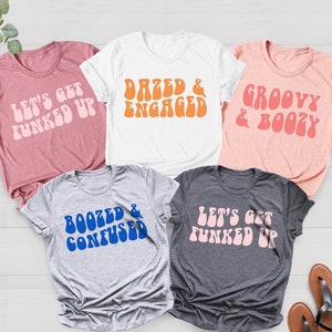 Dazed and Engaged Shirt, 70s Bachelorette Shirt, Bride Shirt, Bride Party Shirt, Funny Bachelorette Shirt, Boozed and Confused Shirt