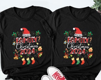 Custom Family Christmas 2024 Shirt, Funny Family Christmas Shirt, Family Christmas Santa Tee, Custom Family Matching, 2024 Tee, Family Vacay