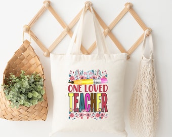 Teacher Bag, Custom Teacher Tote Bag, Wildflowers Teacher Gift, Graduation Totes Bag, Teacher Thank You, School Leaving Gift for Teacher