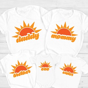 Sunshine First Birthday Party T-shirts, First Trip Around The Sun Shirt, Mommy and Me Shirts, Matching Family Tees, Matching Family T-Shirts