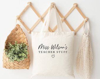 Personalized Teacher Tote Bag, Teacher Tote Bag, Graduation Tote Bag Canvas, Gift For Teacher, Teachers Gifts, School, School Leaving Gift