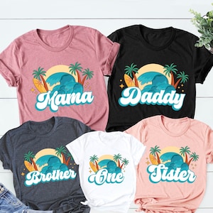 The Big One 1st Birthday Shirts, Surfing Theme First Birthday T-shirt, Mommy Me, The Big One Outfit, Ocean Wave Family Matching Surfer Shirt