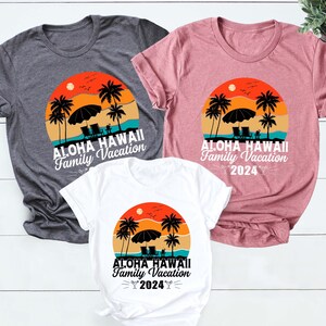 Chemise Aloha, chemise vacances en famille à Hawaï, chemise Aloha, chemise d'été fille, chemise vacances à Hawaï, t-shirt voyage à Hawaï, chemise Aloha