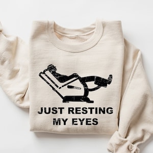 Just Resting My Eyes Sweatshirt, I&#39;m Not Sleeping Long Sleeve, Dad Shirt, Grandpa andFather Sweatshirt, Funny Grandpa Tee, Father&#39;s Day Gift