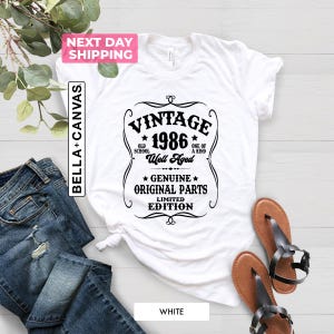 Well Aged 1986 Vintage Shirt, 40th Birthday Gifts for Women Men, 1986 Vintage Birthday Shirt, Vintage 1986 Shirt Gift for Her and Him image 2