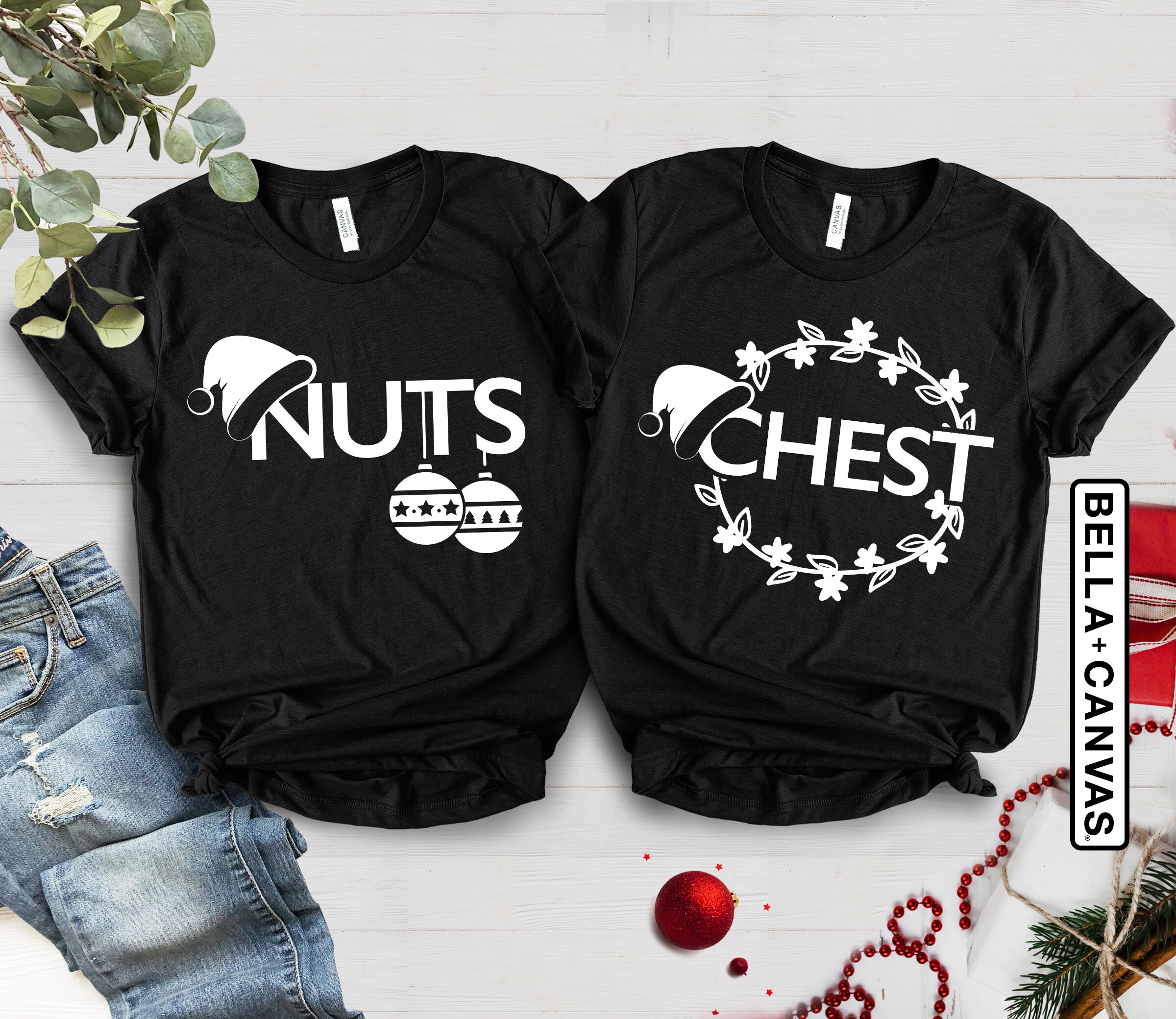 ★人気★【Lucky Marche】★SUMMER HOLIDAY Couple T-shir.t★ Chest Nuts Christmas Shirts, Christmas Couple Shirts
