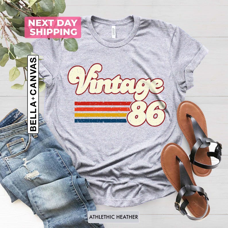 1986 Vintage Birthday Gift Tee, Retro Style, 40th Birthday for Women, Vintage 1986 T-Shirt, 40th Birthday, 40th Birthday Gift, Father Gift bild 3