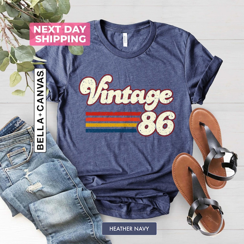 1986 Vintage Birthday Gift Tee, Retro Style, 40th Birthday for Women, Vintage 1986 T-Shirt, 40th Birthday, 40th Birthday Gift, Father Gift bild 2
