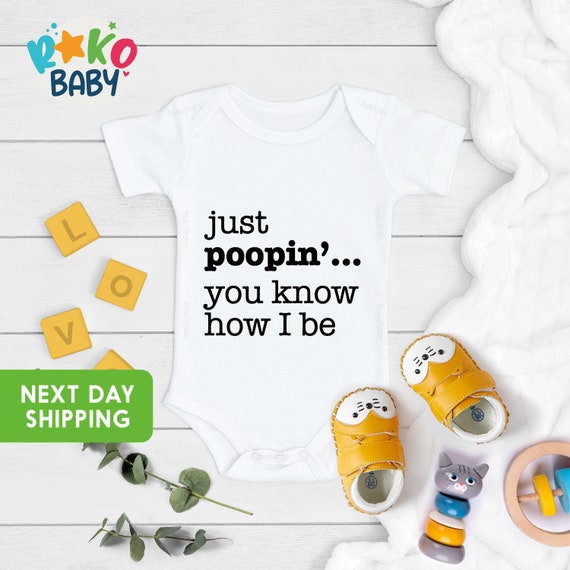 Baby Onesie Funny Just Poopin' You Know How I Be Onesie Hipster Baby Clothes The Office Baby Clothes