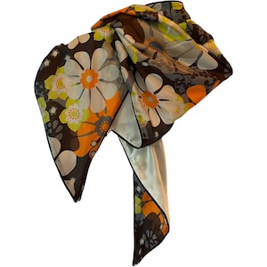 100% Floral Silk Scarf/ Reversible Scarf/ Double sided/ Wrap/ Silk Shawl/Evening Cover Up/ Gifts For Her/Gifts for Traveler