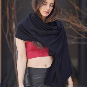 Infinity Snap Scarf/WrapVersatile wrapconvertible scarfscarf wrap shawlyoga wrapevening wraptravel wrapgifts for women Wrap w/ snaps image 3