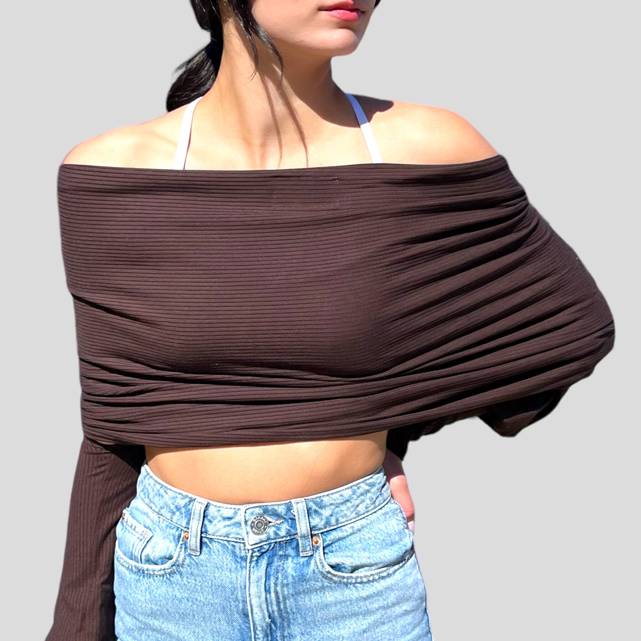 Ribbed Shrug the Shoulder Shrug, Sleeve Shrug, Scarf With Sleeves, Bolero, Wrap, Evening Shawl