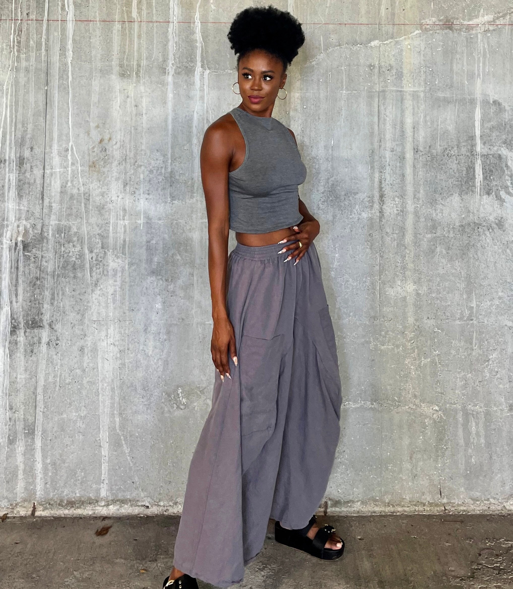 Lyocell Linen Wide Leg Palazzo Pants, Boho Travel Pants - Etsy